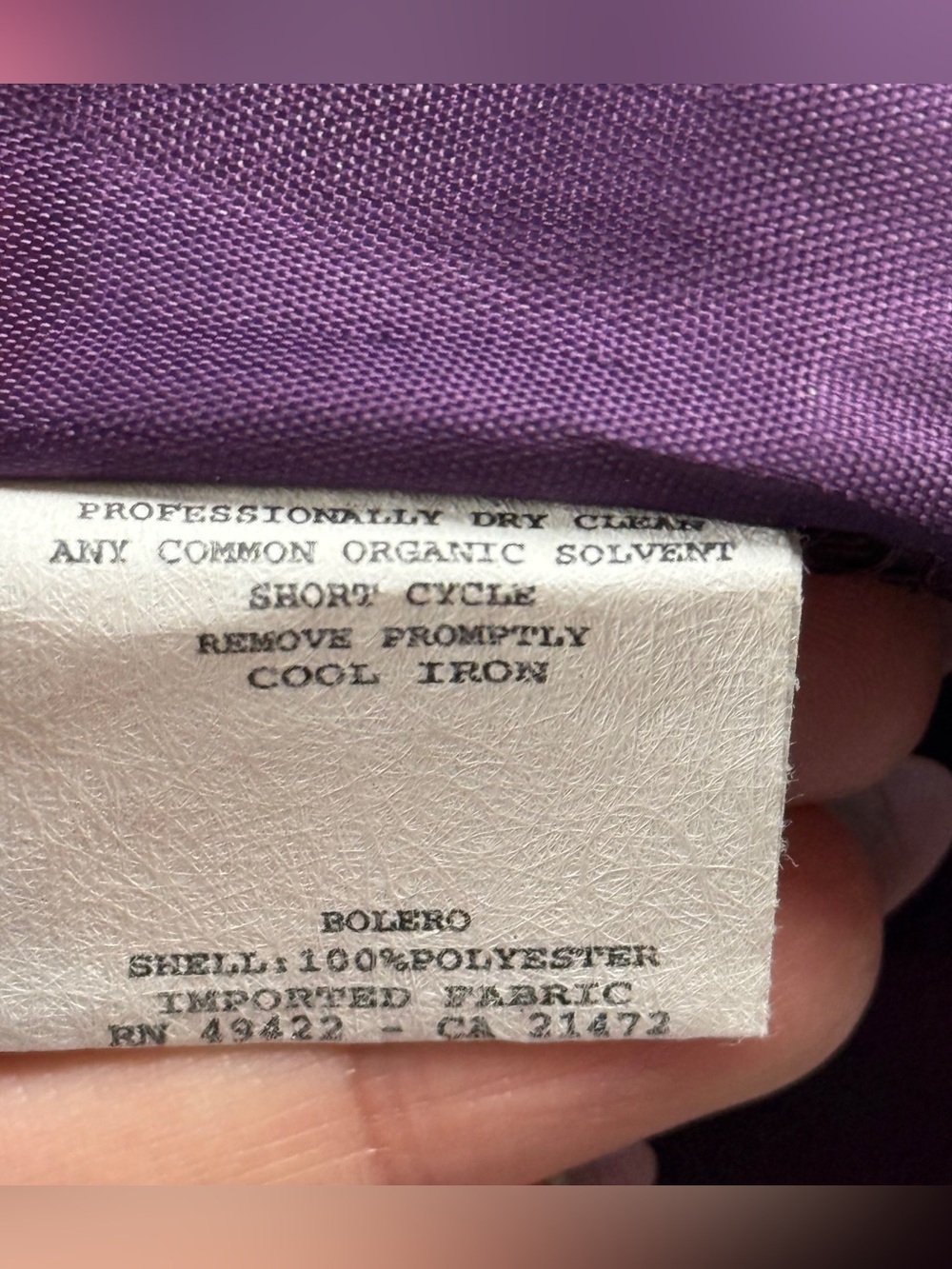 vtg Y2K Scott McClintock Purple Satin Bolero Shrug Formal Evening Jacket 10 M - Picture 4 of 8